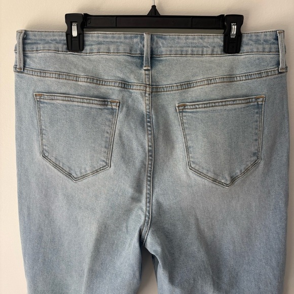 Driftwood Charlee Wide Leg Jeans Floral Embroidery Light Wash Denim Pink Orange - Picture 8 of 14